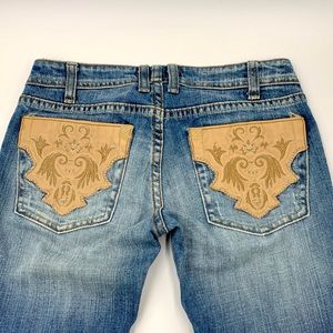 🍍Vigoss Jeans with Leather Patches